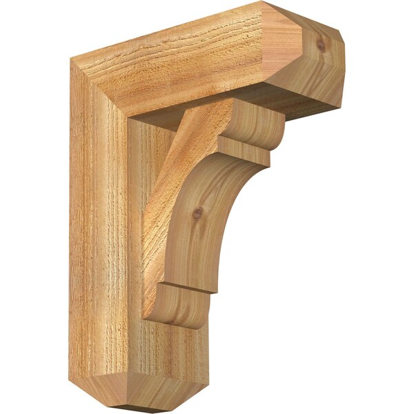 Ekena Millwork Olympic Craftsman Rough Sawn Bracket w/ Offset Brace, Western Red Cedar, 6"W x 14"D x 18"H BKT0604X14X18OLY04RWR - main
